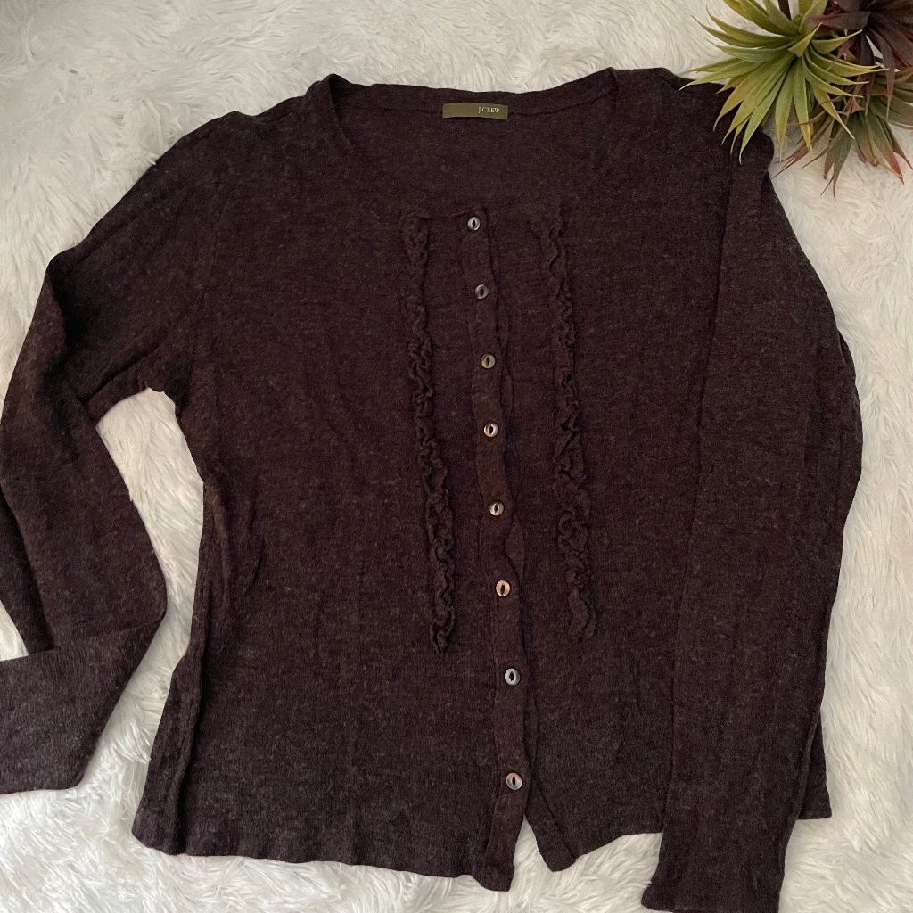J. Crew Long Sleeve Wool Purple Sweater